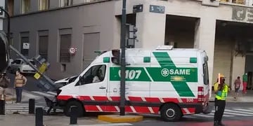 Choque de ambulancia en el centro porteño