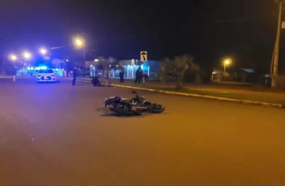 Oberá: motociclista resultó herido tras despistar con su vehículo.
