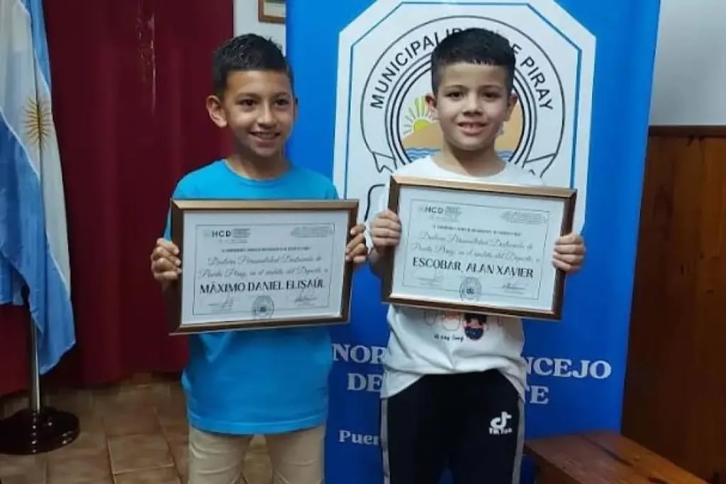 El Concejo Deliberante de Puerto Piray reconoció como personas destacadas a dos niños deportistas