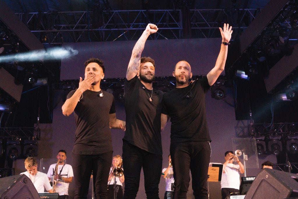 Nelson Aguirre, Pablo Tamagnini y Diego Granadé, cantantes de La Konga (Gentileza Germán Vignoli)