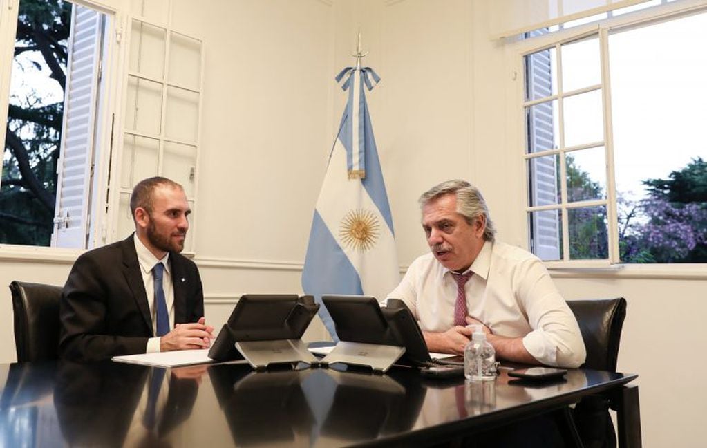 Alberto Fernández y Martín Guzmán.(Foto: Presidencia/AFP)