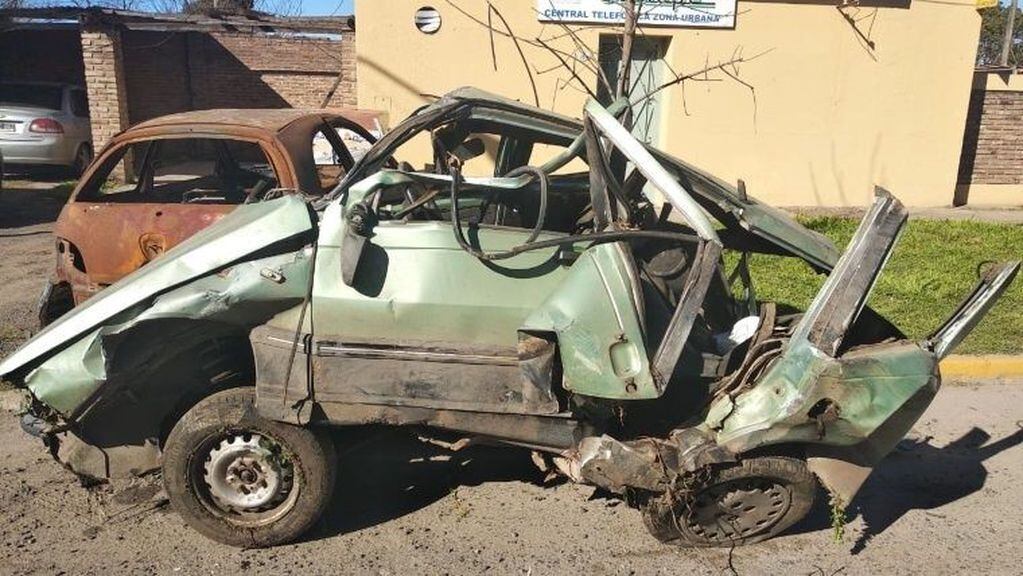 Imagen del Fiat Weekend tras el accidente.