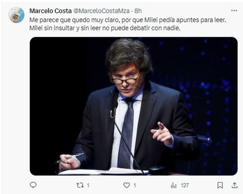Marcelo Costa posteó tras el debate presidencial.