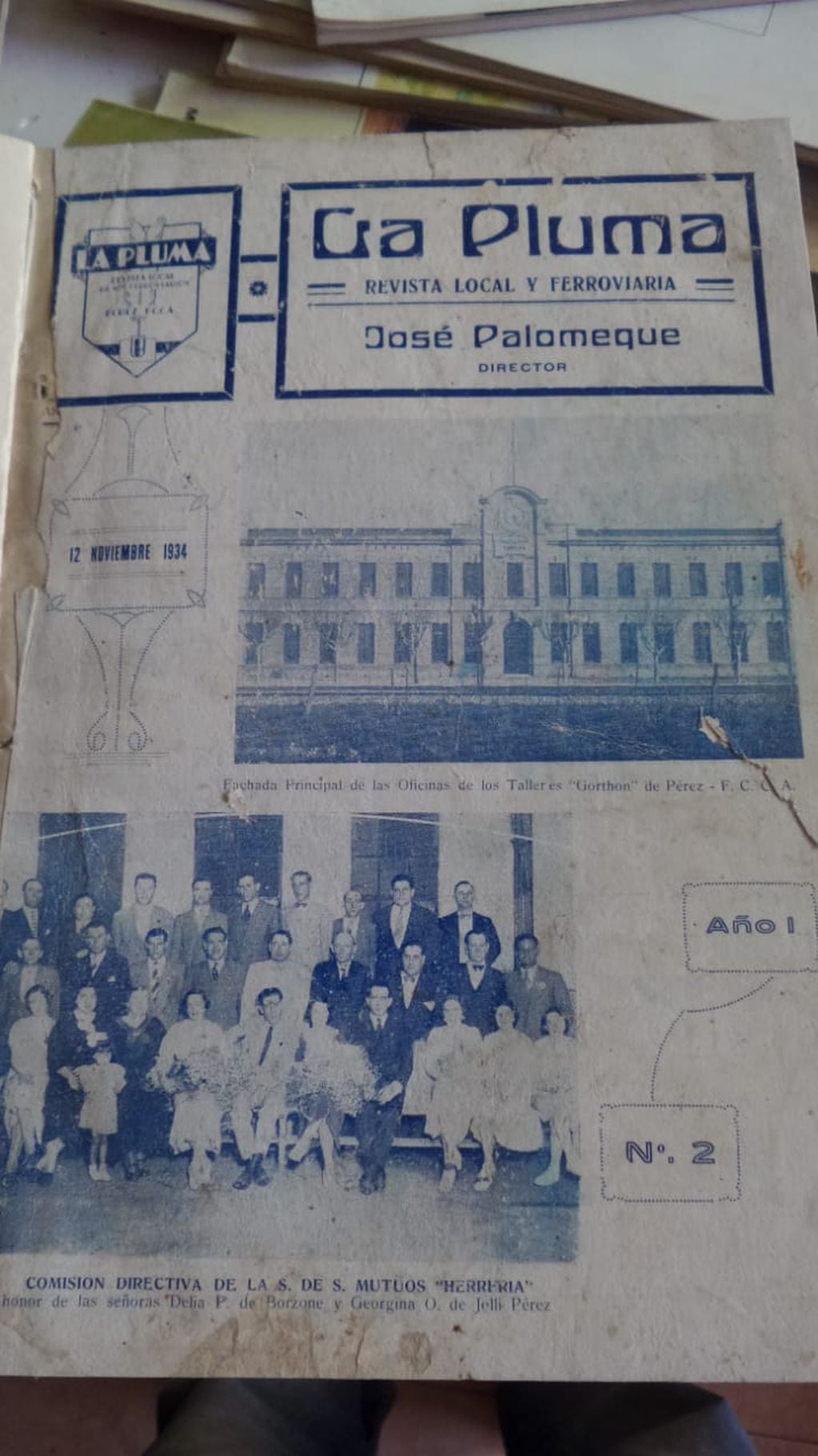 Revista La Pluma ferroviaria. Un ejemplar del año 1934 (Miguelo Valentini)