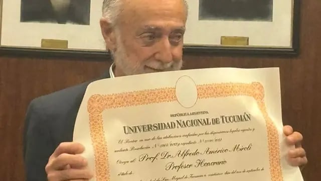Designan profesor honorario al doctor Alfredo Miroli