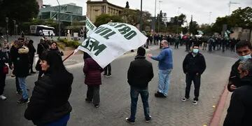 Protesta del gremio del Suoem