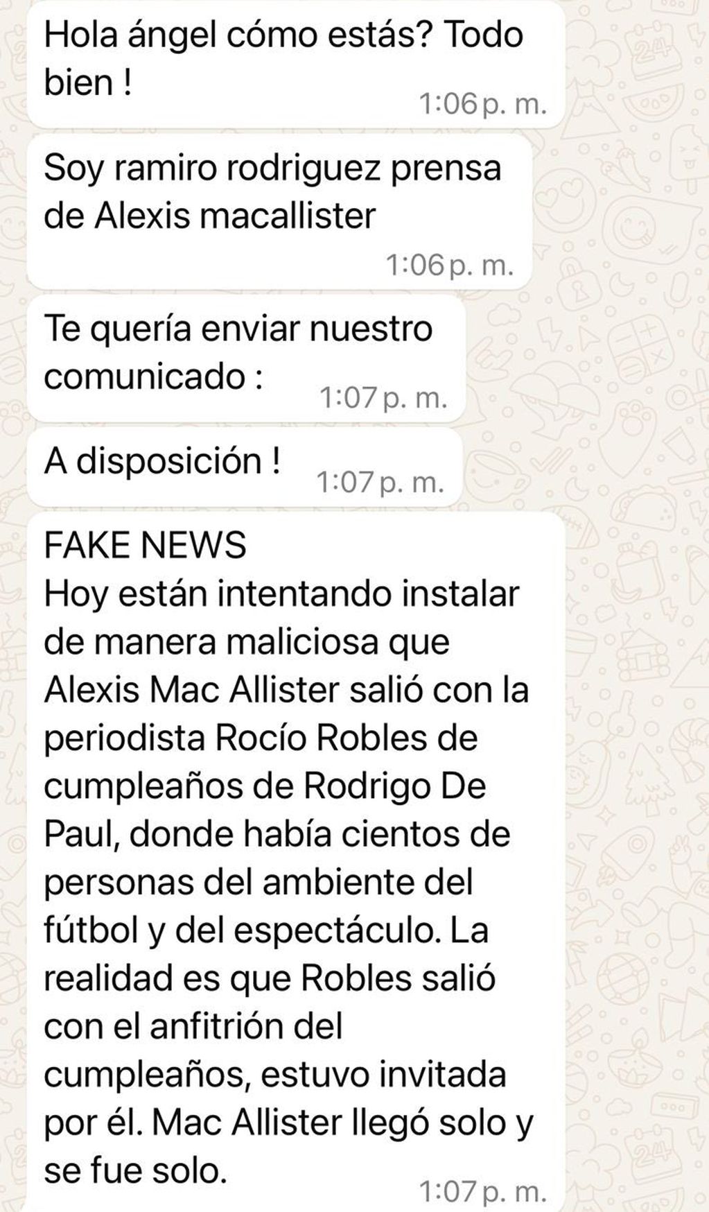 El mensaje del prensa de Alexis Mac Allister sobre los rumores