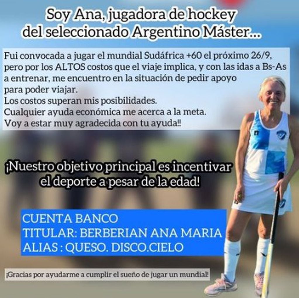 Ana María Berberian necesita tu ayuda. (Instagram)