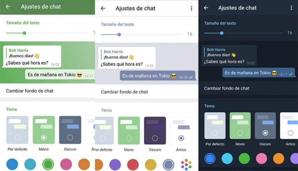 Cómo cambiar el color de fondo en tus chats de Telegram.