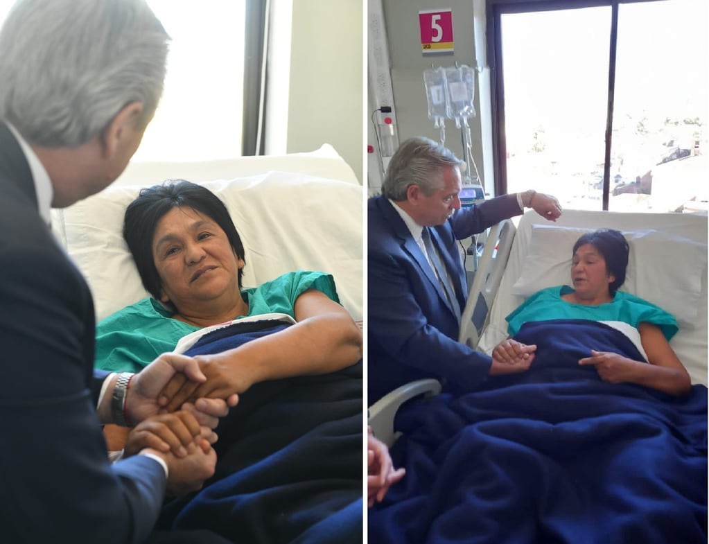 En junio del año pasado, apenas llegado de un viaje al exterior el presidente Fernández vino a Jujuy para visitar a Milagro Sala en la clínica privada donde permanecía internada por un cuadro de trombosis.