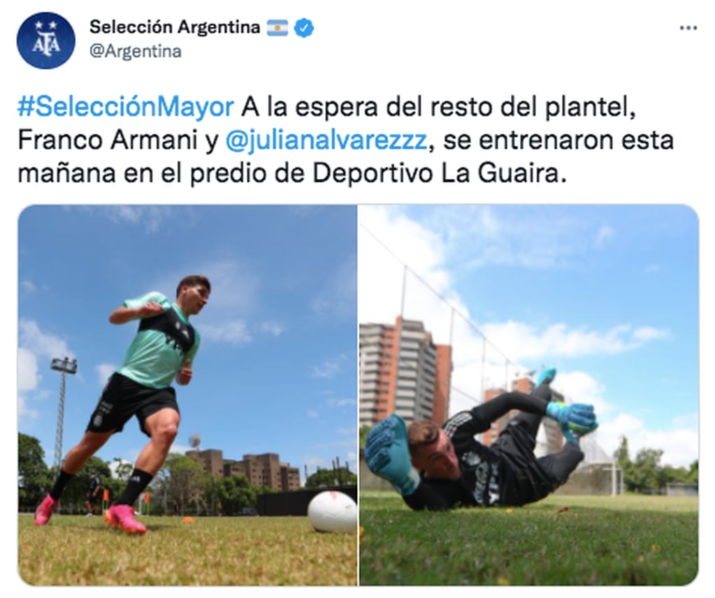 Franco Armani y Julián Álvarez fueron los primeros en llegar a la Selección Argentina.