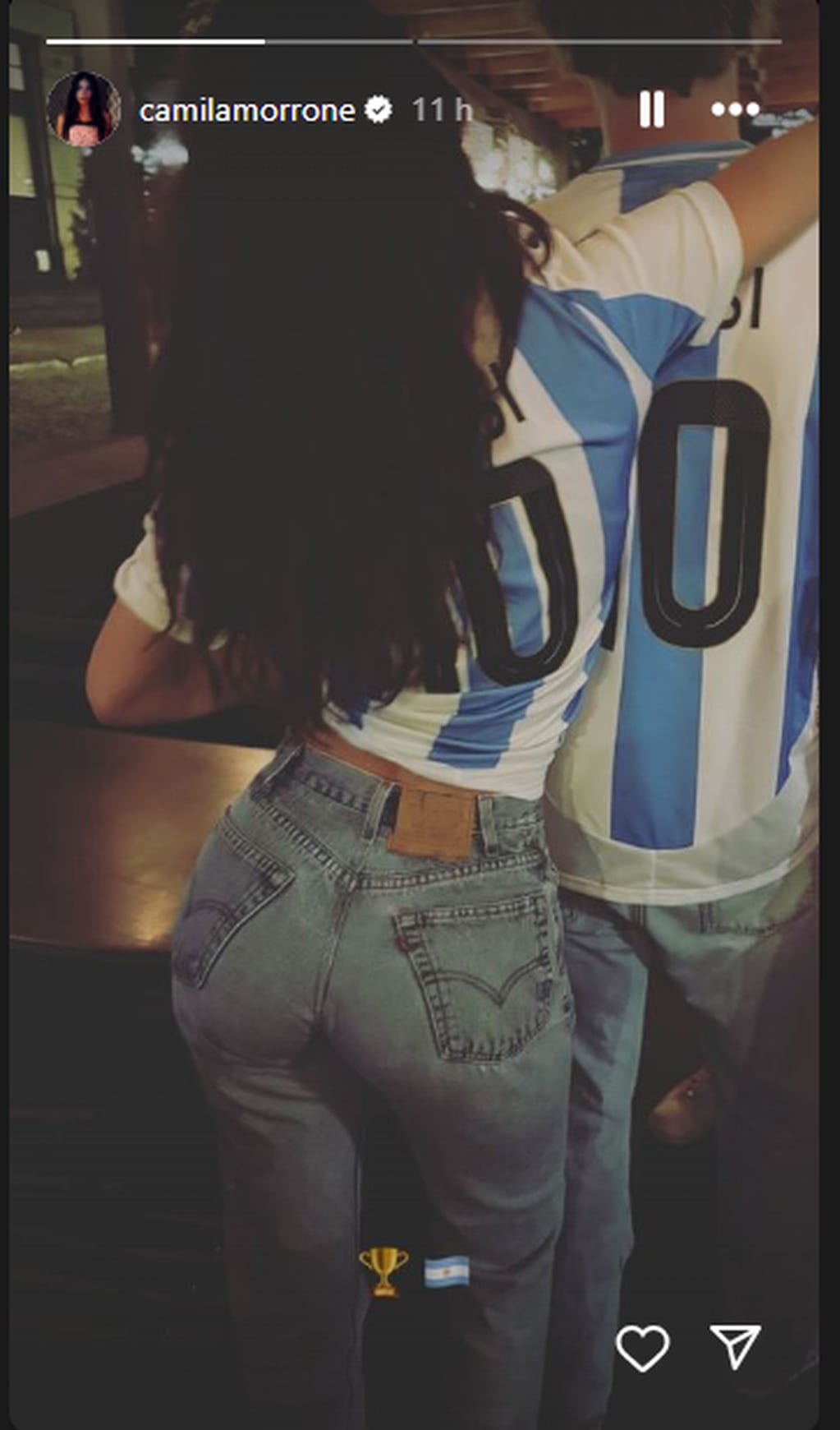 Camila Morrone festejó el triunfo de Argentina en la Copa América 2024