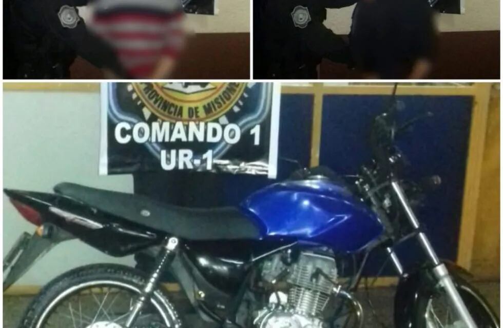 Los detenidos circulaban con la moto con pedido de secuestro.