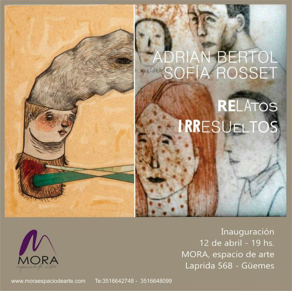 Afiche de la muestra de Sofía Rosset y Adrián Bertol