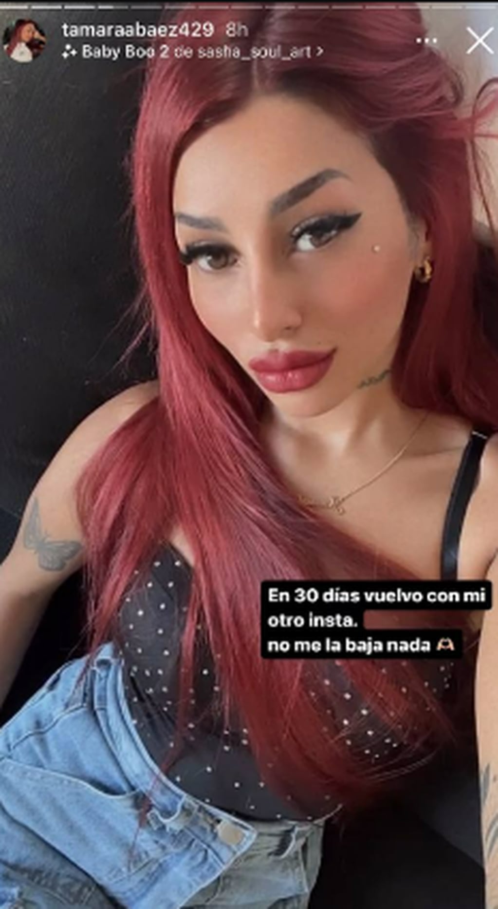 Tamara Báez compartió su preocupación por la suspensión de su Instagram. / Foto: Instagram