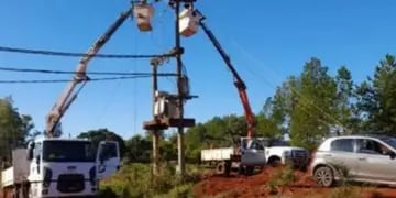 San Javier: ejecutan mejoras en el tendido eléctrico local