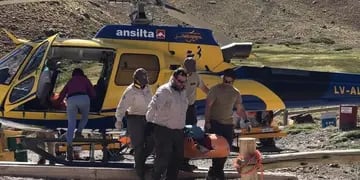 andinista rescatada en el Cerro Aconcagua.