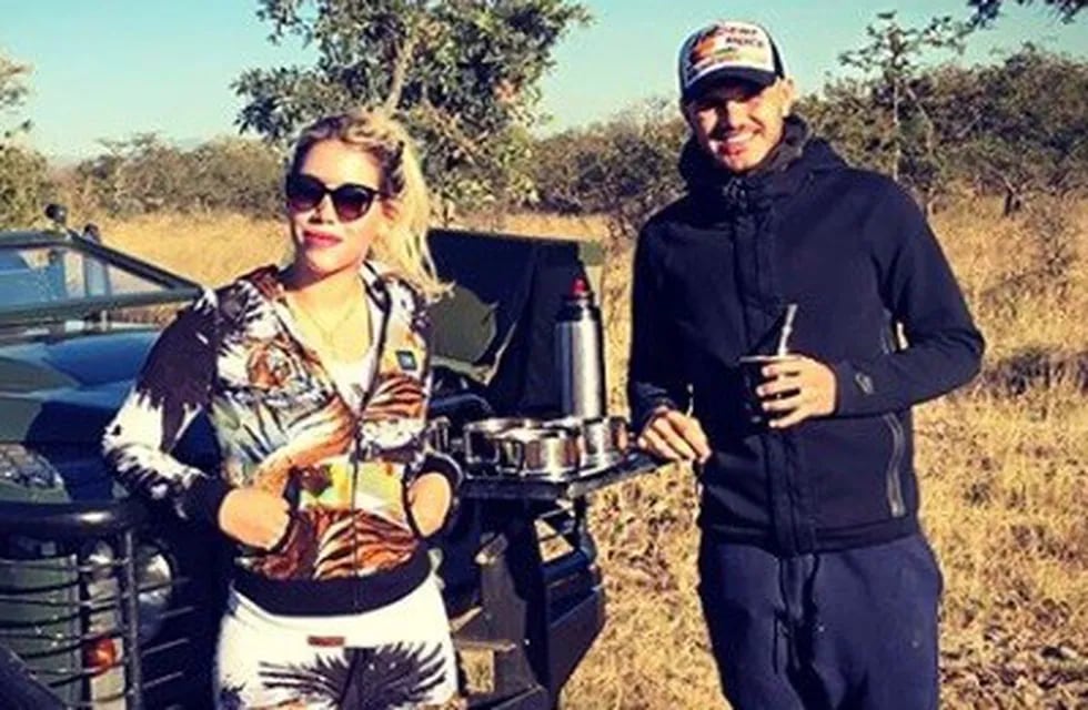 Wanda Nara y Mauro Icardi en pleno safari africano. (Foto: Instagram)