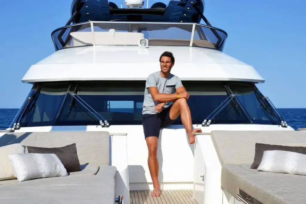 Rafael Nadal en su lujoso yate
