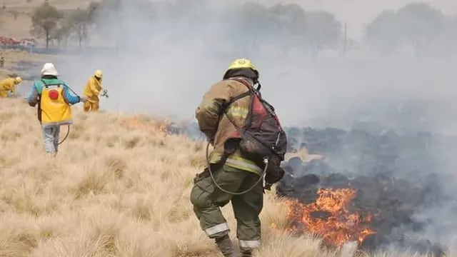 Incendio de proporciones es combatido por 16 dotaciones de bomberos en la zona de Capilla del Monte. (Gentileza Ariel Luna)