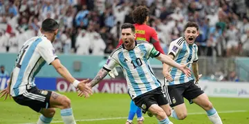 El festejo de Messi en el gol ante México para el 1-0