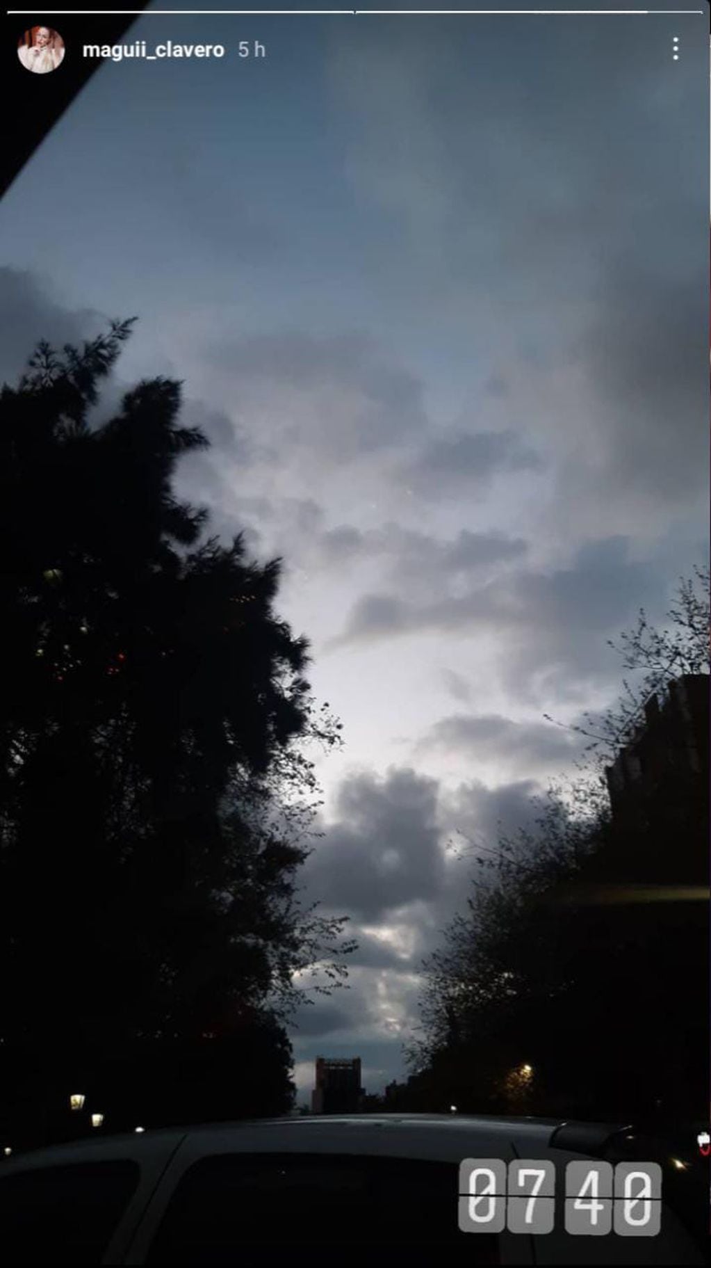 Así estaba el cielo esta mañana en Mendoza.
