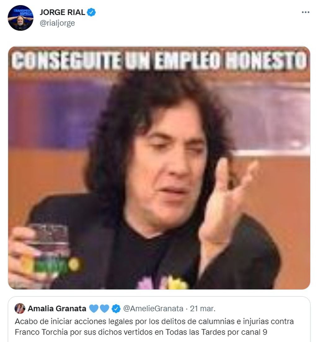 El ex "Intrusos" recurrió a un meme de Pappo para criticar la denuncia penal de Granata.