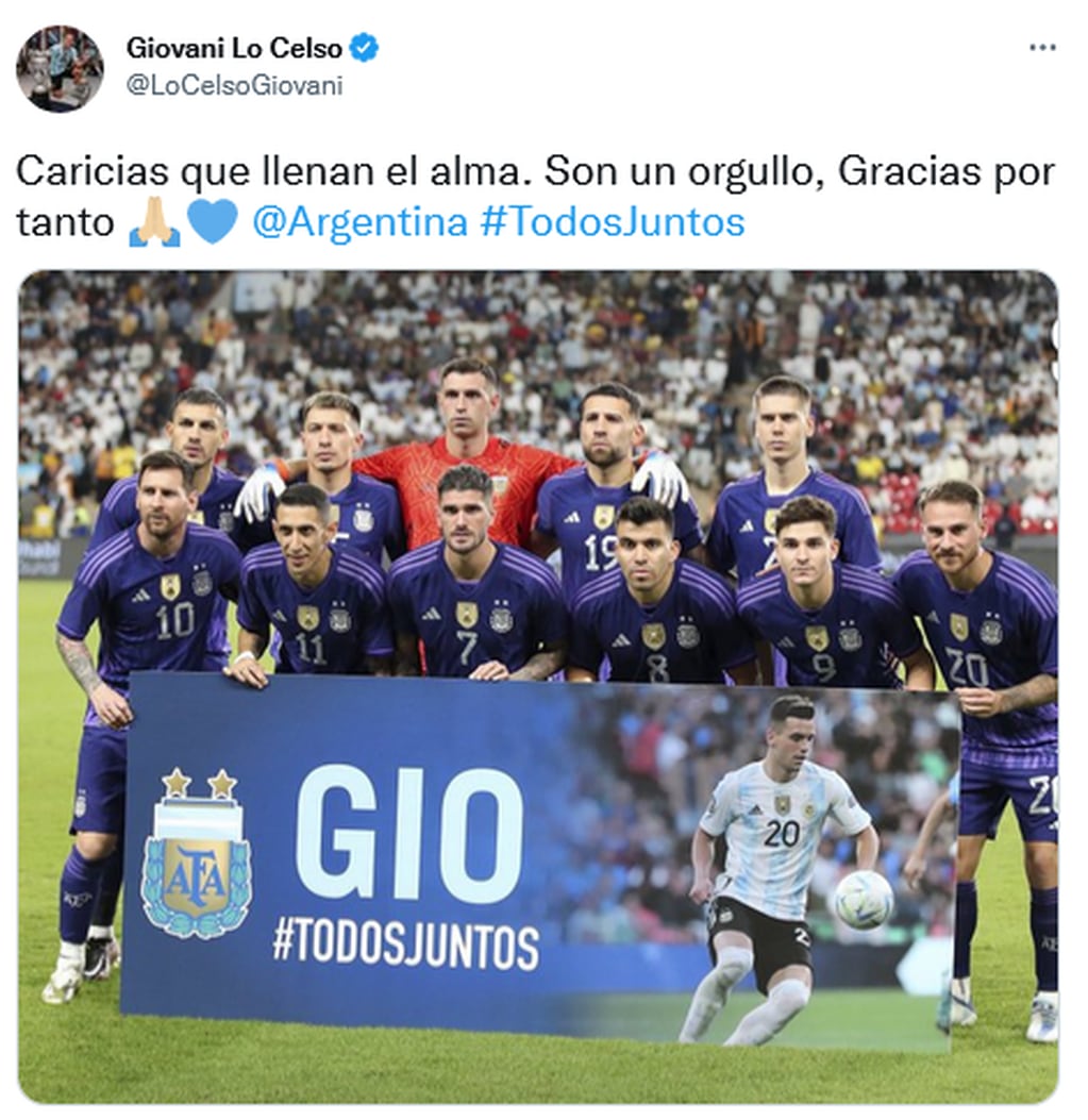 Los jugadores argentinos le enviaron un mensaje de apoyo al ex Rosario Central y PSG.