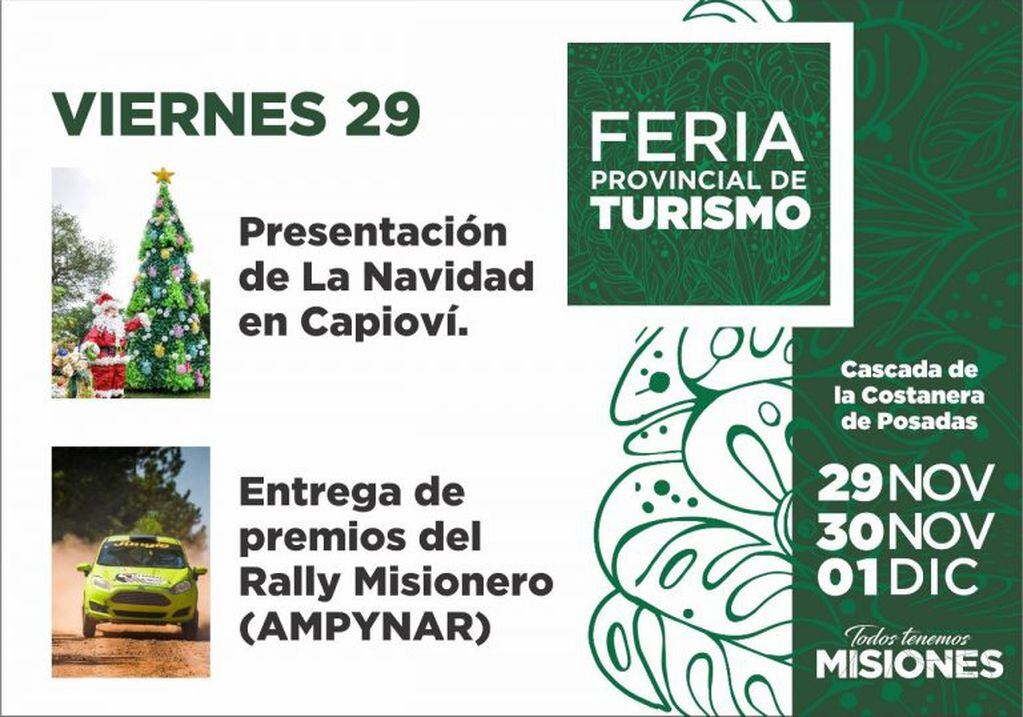 Feria Provincial de Turismo desde este viernes y hasta el 1 de diciembre en la Cascada de la Costanera.