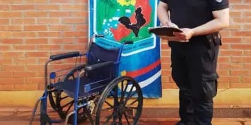 Wanda: recuperan una silla de ruedas que había sido sustraída