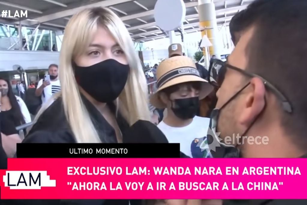 Wanda Nara habló sobre la China Suárez durante el momento de su llegada. (Foto: LAM)