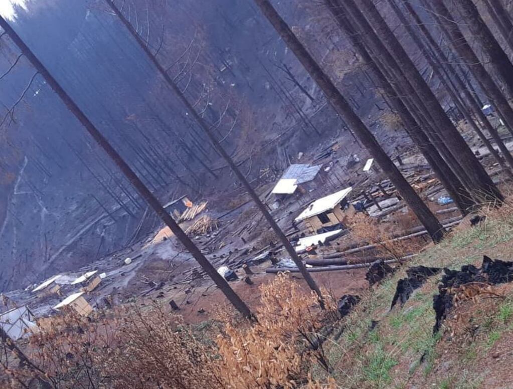 Una dramática imagen de la Comarca Andina tras los incendios. 