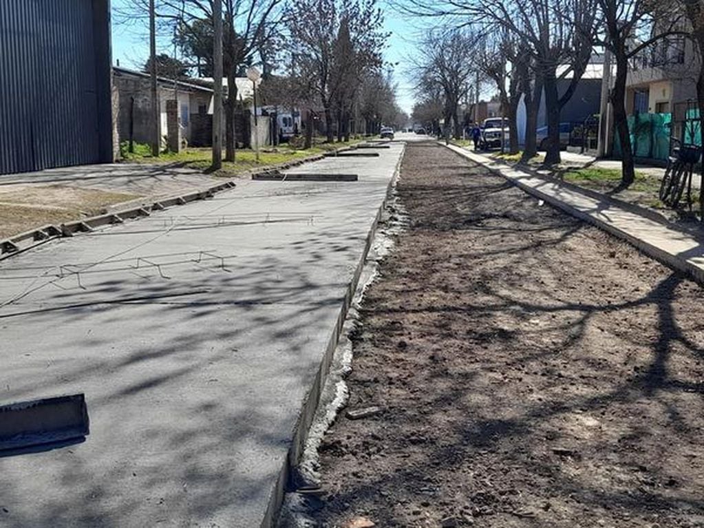Más calles de hormigón en Zavalla (Facebook Comuna de Zavalla)