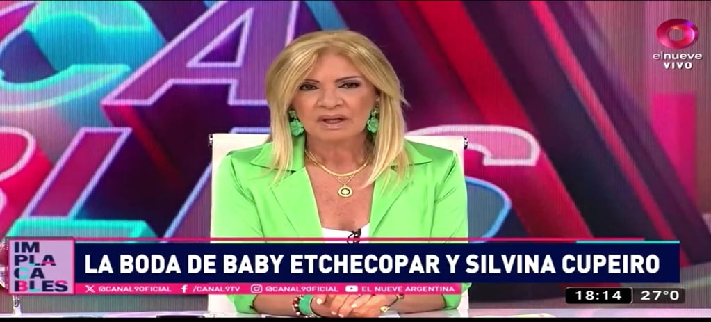 Susana Roccasalvo contó las complicaciones en el casamiento de Baby Etchecopar