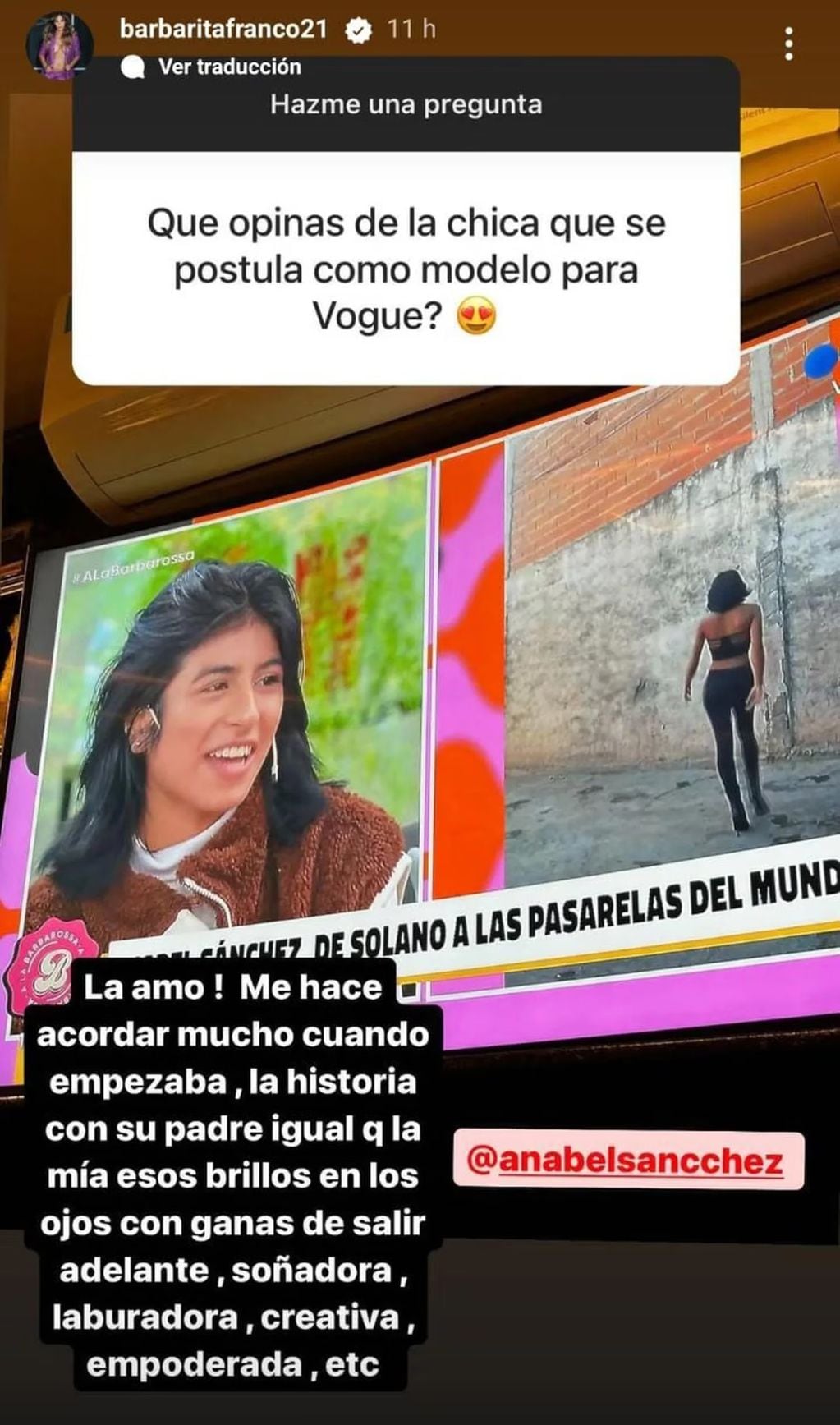 El comentario de Barby Franco apoyando a Anabel Sánchez