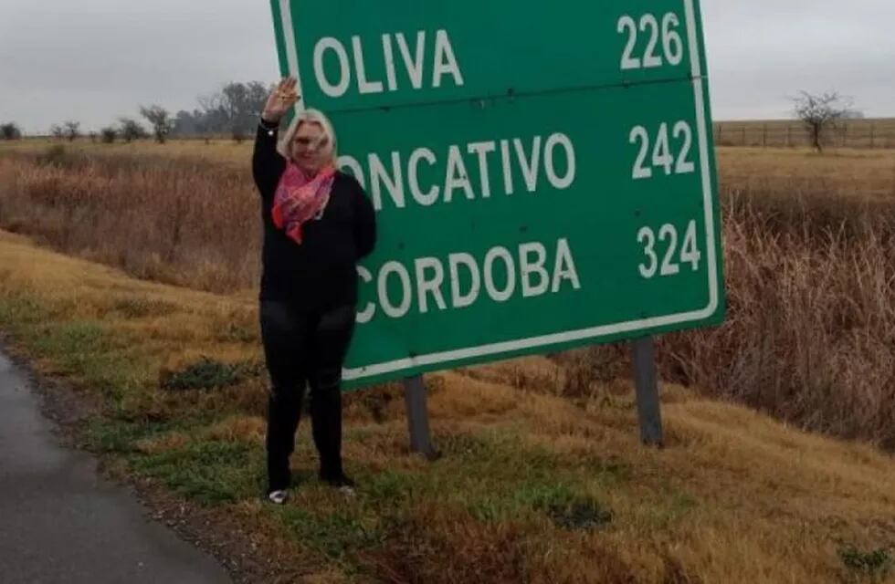 El tuit de Lilita Carrió en su llegada a Córdoba.