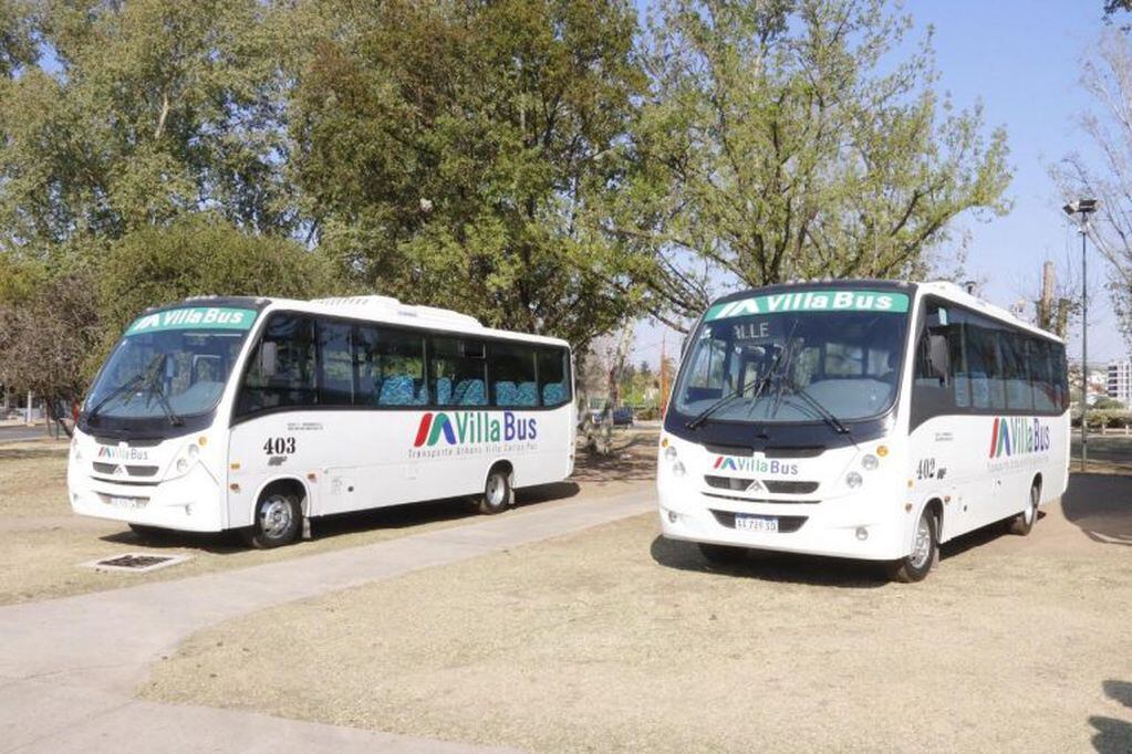 Presentación oficial de las nuevas unidades del transporte urbano de pasajeros de Villa Carlos Paz.