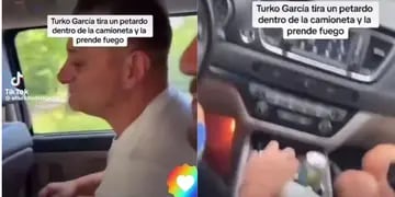 El Turco García tiró un petardo adentro del auto