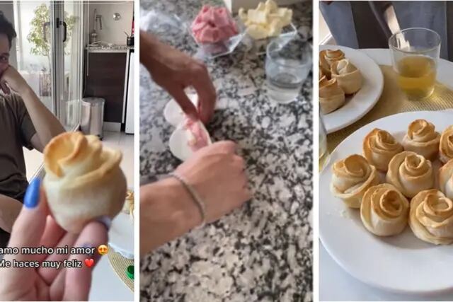 Sorprendió a su novia con empanadas en forma de rosas: cómo hacerlas paso a paso