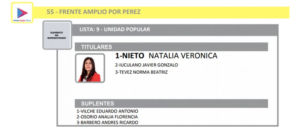 Elecciones 2021: así se verán los candidatos de Pérez en la Boleta Única (Tribunal Electoral Santa Fe)