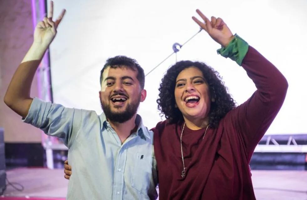 Diego Heredia y Saira Asua pre candidatos del frente Alta Gracia Somos Todxs.