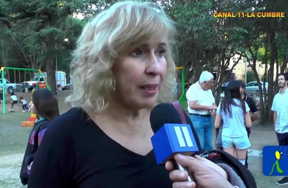 Georgina Barbarossa en La Cumbre. (Imagen: Canal 11 La Cumbre).