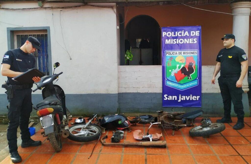 San Javier: recuperan motocicleta robada y motopartes.