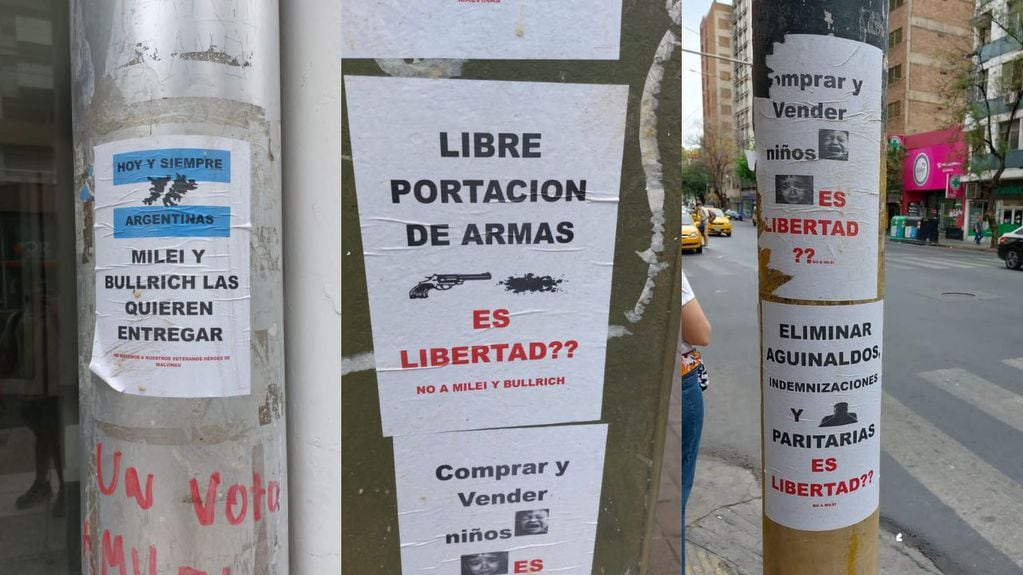 Carteles en las calles de la ciudad de Córdoba.