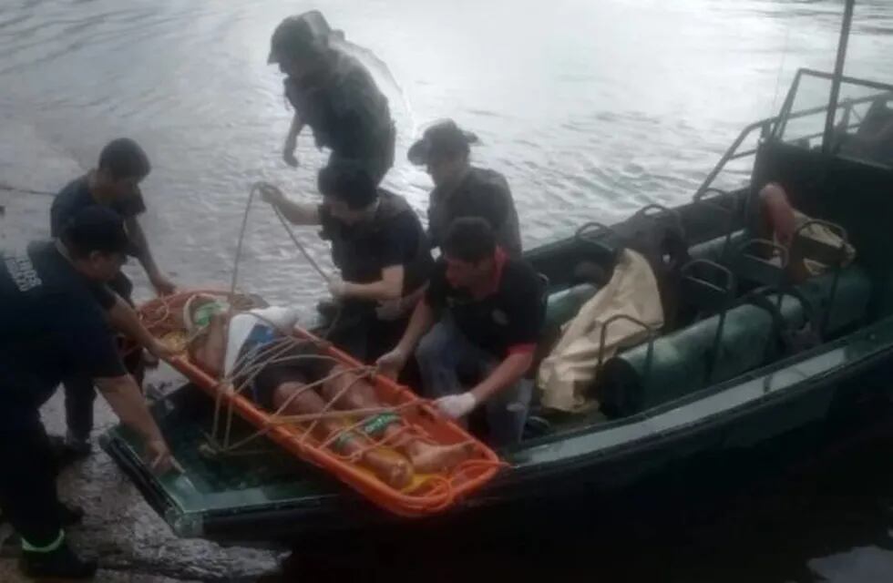Rescate en el río Iguazú. (Web)