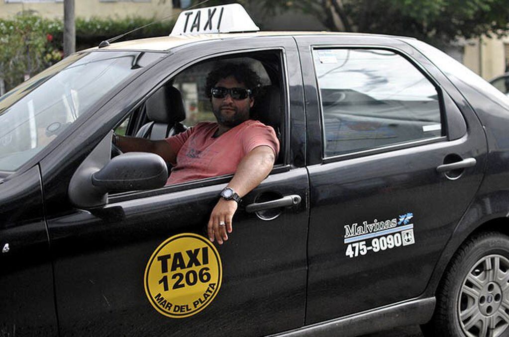 Uno de los taxis de la Cooperativa "Islas Malvinas"