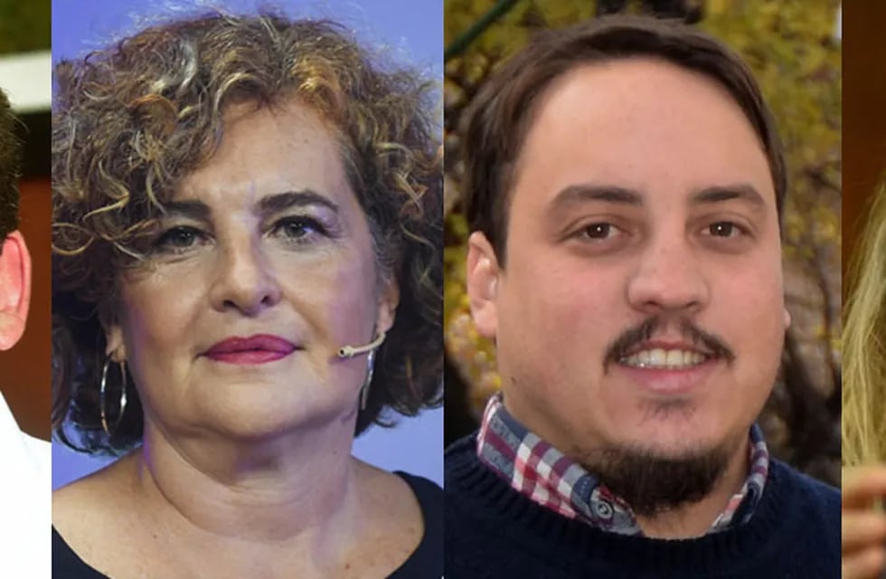 Candidatos: Martín Kerchner (Cambia Mendoza), Gabriela Figueroa (Vamos Mendocinos), Helio Perviu (Frente de Todos), Andrea Blandini (Partido Verde).