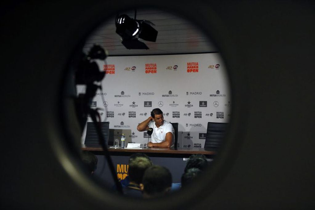 Rafael Nadal, en la conferencia de prensa en el Abierto de Madrid. (EFE)