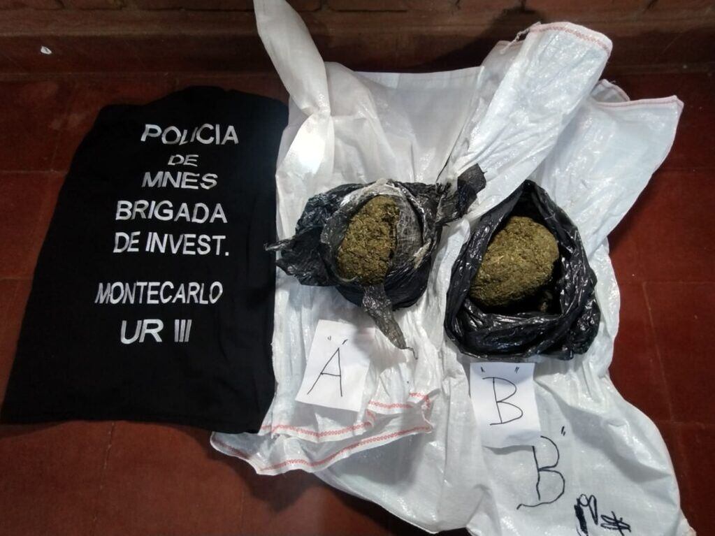 Montecarlo: dos demorados por transportar marihuana en valijas.