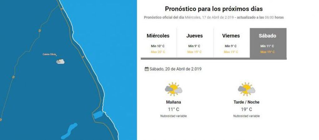 el tiempo en caleta sabado 20 de abril